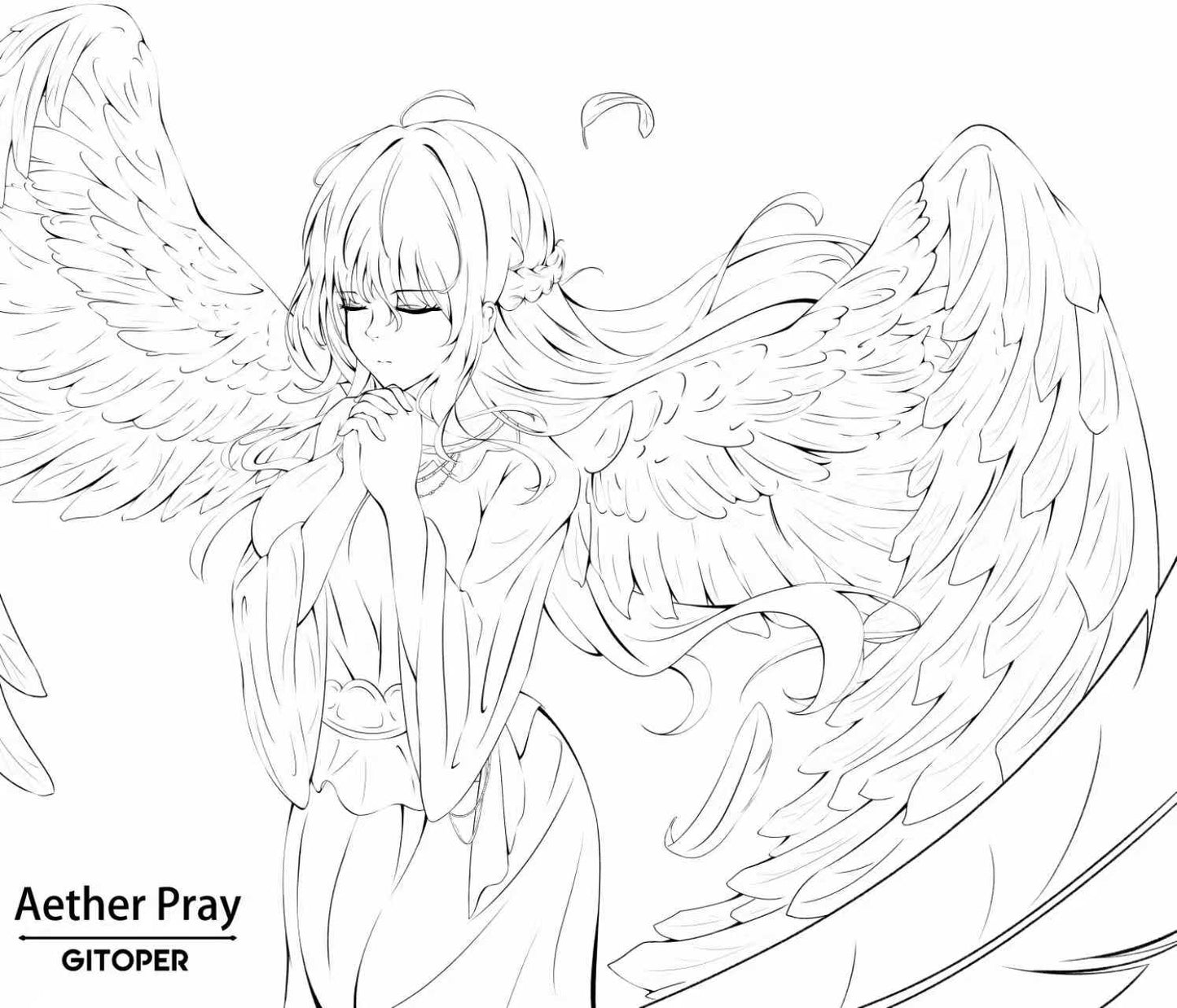 GITOPER AETHER PRAY Anime Gaming Mouse Pad - Carbon Fiber Base, Non-Slip TPU, Pro Control Surface