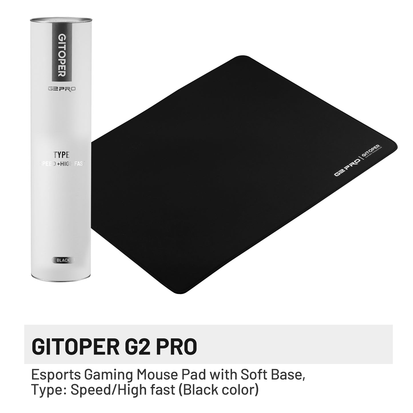GITOPER G2 PRO XL ゲーミングマウスパッド 490x420mm - 精密コントロール/スピードサーフェス、eスポーツ&FPSゲーム用ノンスリップソフトベース