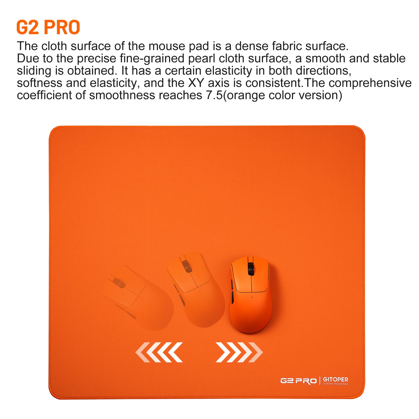 GITOPER G2 PRO XL ゲーミングマウスパッド 490x420mm - 精密コントロール/スピードサーフェス、eスポーツ&FPSゲーム用ノンスリップソフトベース