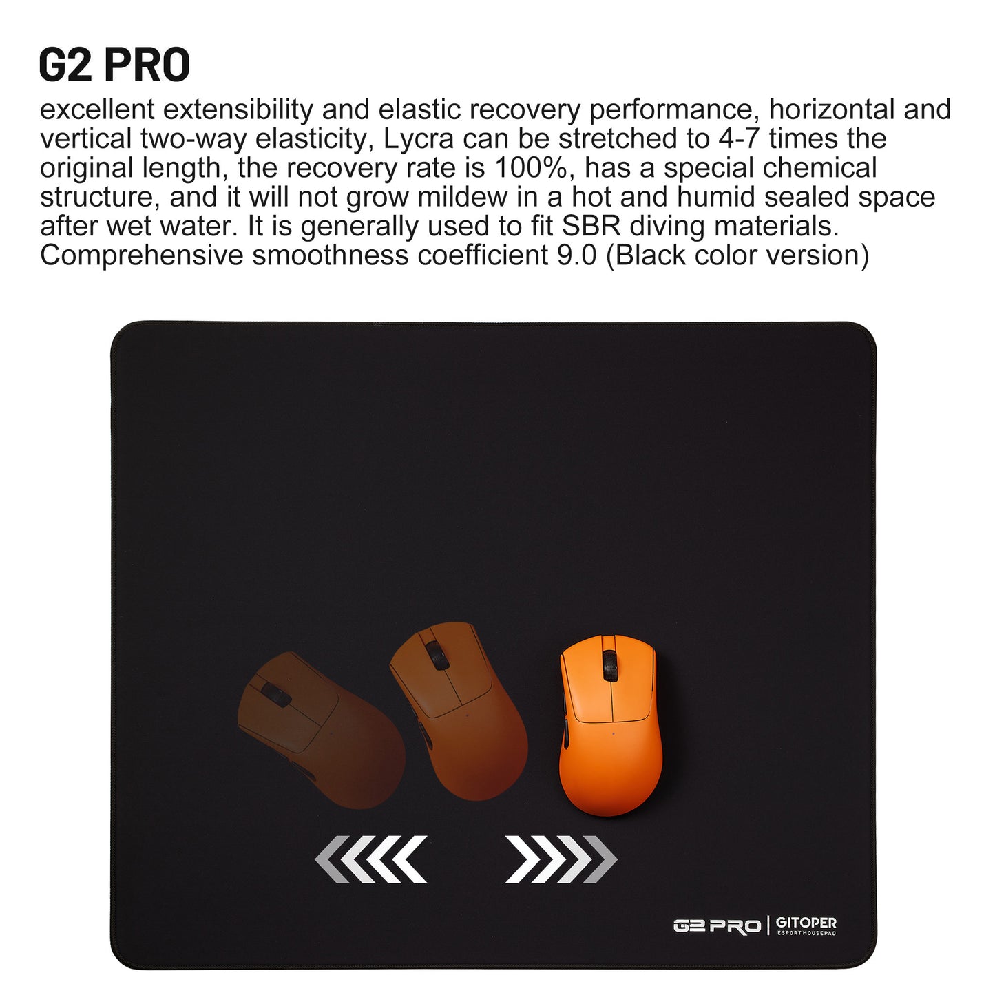 GITOPER G2 PRO Esports Gaming Mouse Pad-Soft Base Non-slip with Smooth Control and Speed Surface Fabric Type