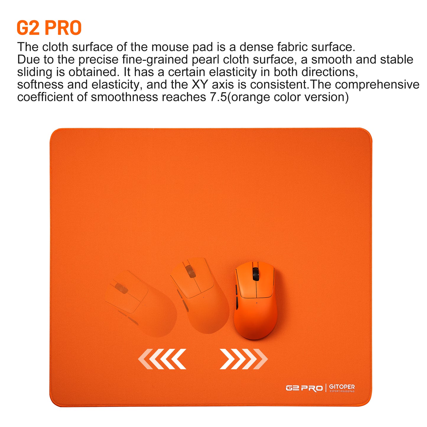 GITOPER G2 PRO Esports Gaming Mouse Pad-Soft Base Non-slip with Smooth Control and Speed Surface Fabric Type