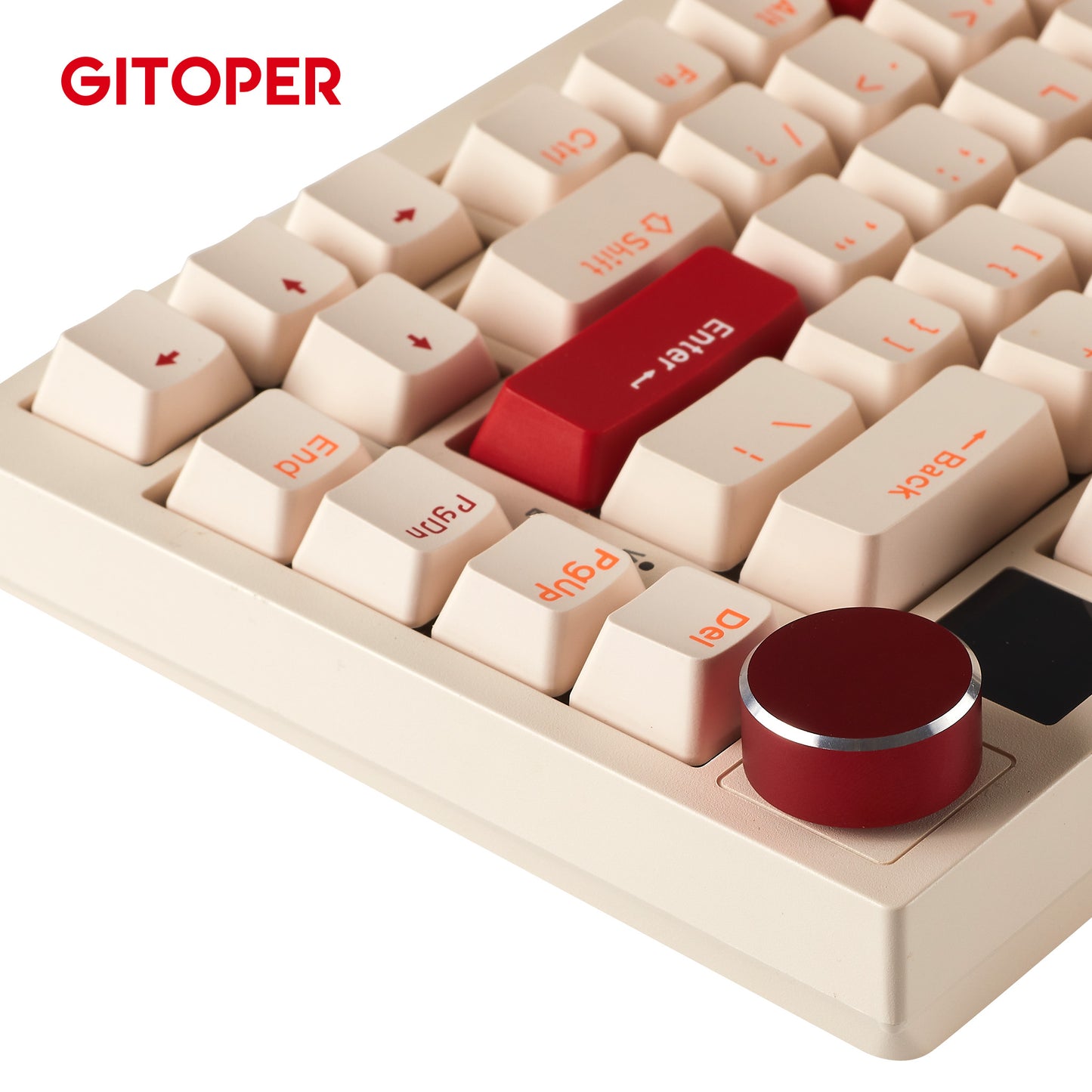 GITOPER G2 75% 81 Keys PBT Keycaps RGB Hot-Swap Gateron Yellow Switch Three Mode Mechanical Keyboard-White