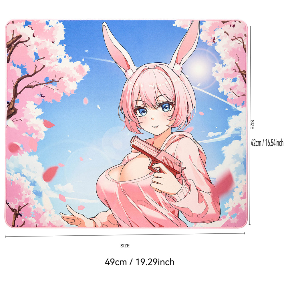 GITOPER 2D Artwork Anime-inspired Gaming Mouse Pad Sakura Rabbit Police /Second Form(Type-II)-Control Waterproof Surface