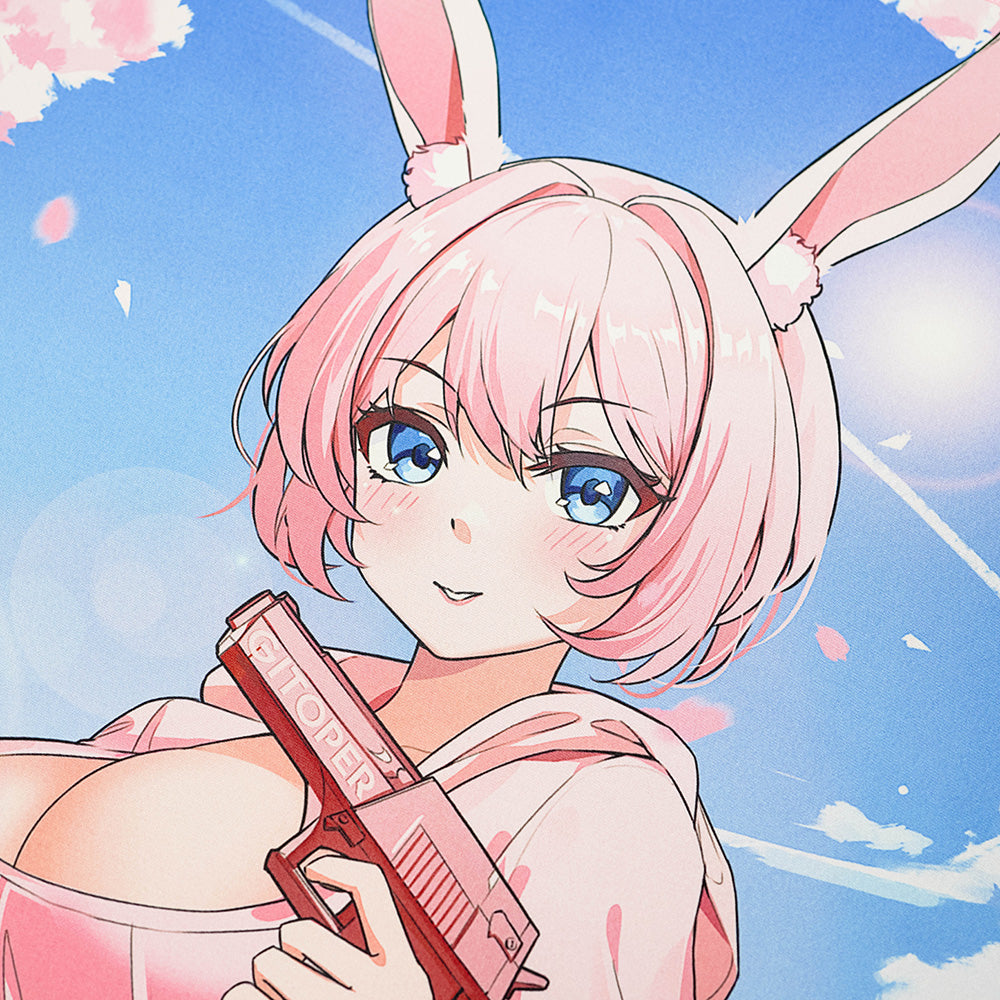 GITOPER 2D Artwork Anime-inspired Gaming Mouse Pad Sakura Rabbit Police /Second Form(Type-II)-Control Waterproof Surface