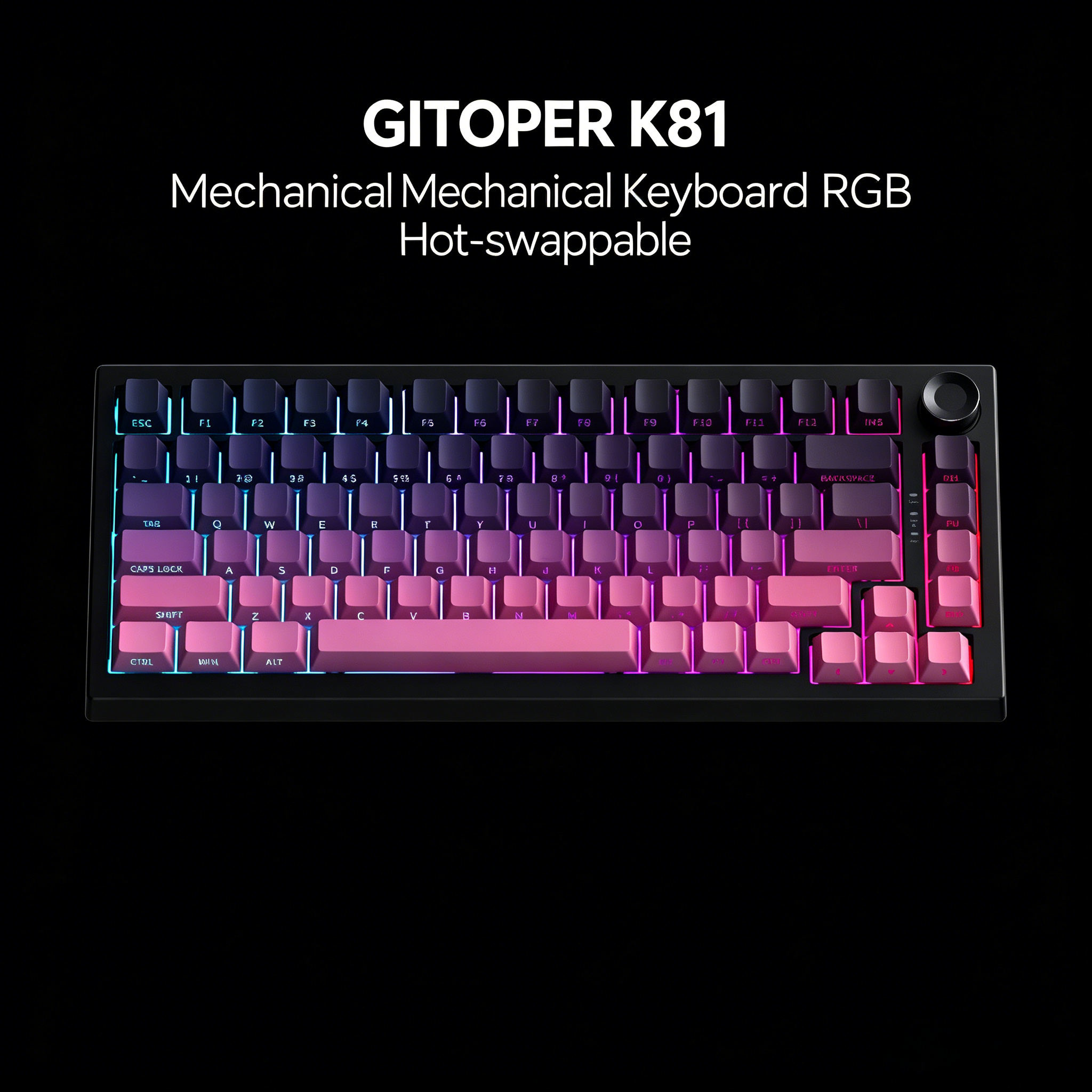 Commando K81 GITOPER K81 Three Mode Mechanical Keyboard RGB Hot-swappable
