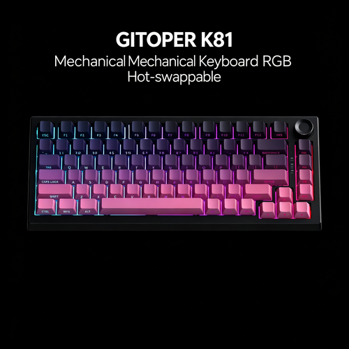 GITOPER K81 Three Mode Mechanical Keyboard RGB Hot-swappable